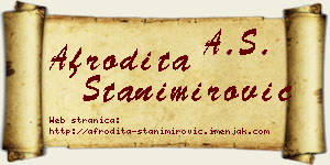 Afrodita Stanimirović vizit kartica